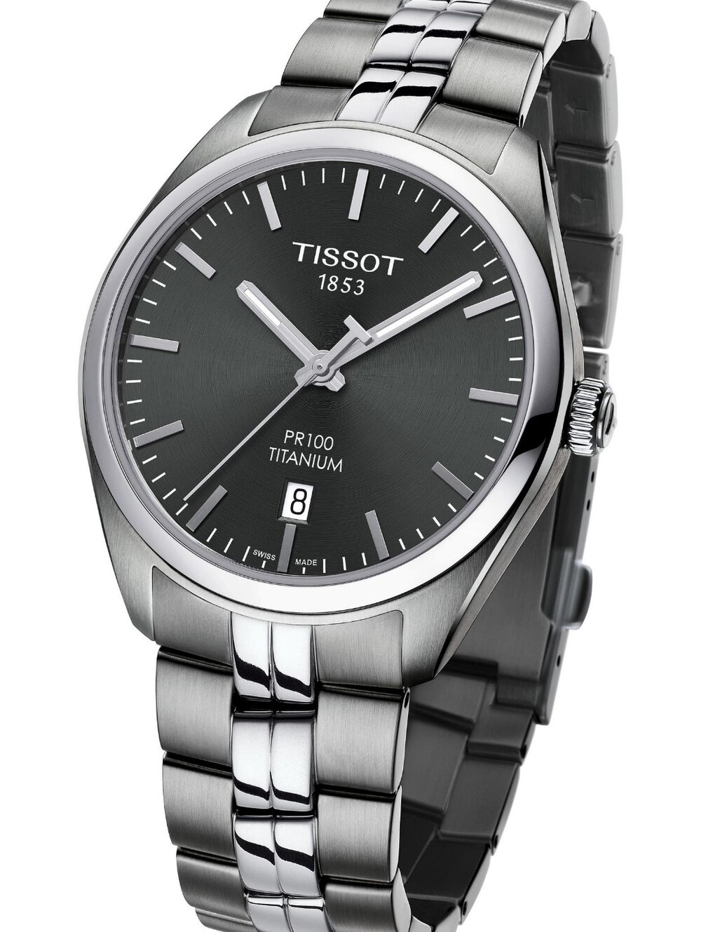 Tissot PR100 Men's Stainless Steel Watch - Black Dial